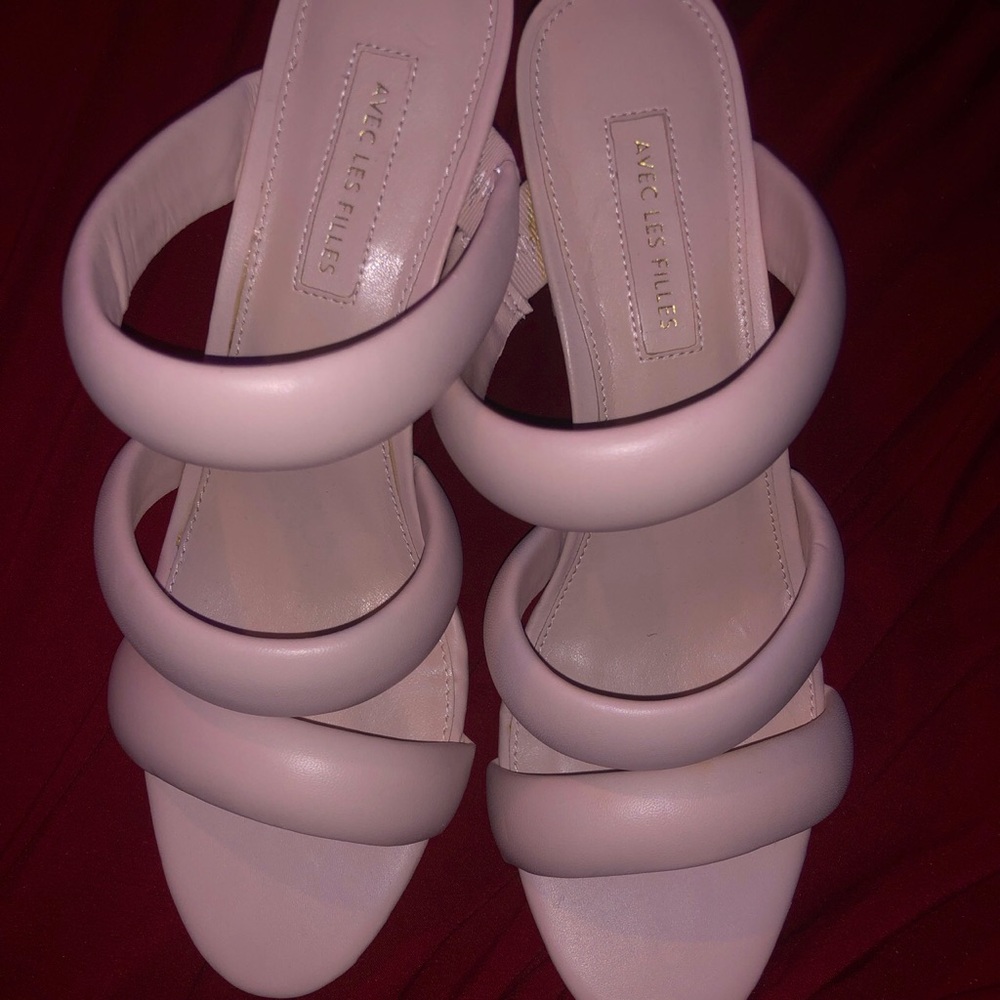 Avec Les filles pink sandal heels